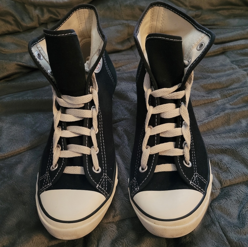 Converse All Star Hi-Ness Black Wedge Shoes